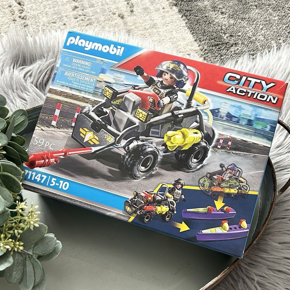 Playmobil City Action Tactical Unit Multi-Terrain Quad‎ Building Set NEW #71147